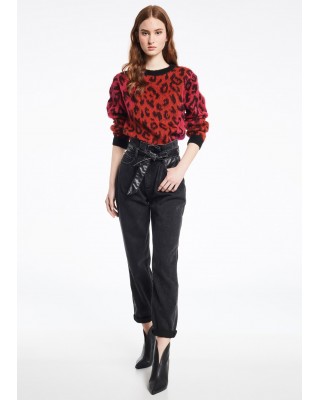 GAUDI JEANS MAGLIA GIROCOLLO M/L JACQUARD ANIMALIER* 121BD53045