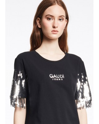 GAUDI JEANS T-SHIRT PARICOLLO  M/C* 121BD64024