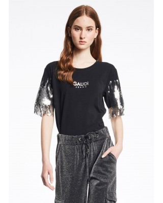 GAUDI JEANS T-SHIRT PARICOLLO  M/C* 121BD64024